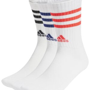 3-Stripe Cushioned Sportswear Crew 3 Pairs White/White/White