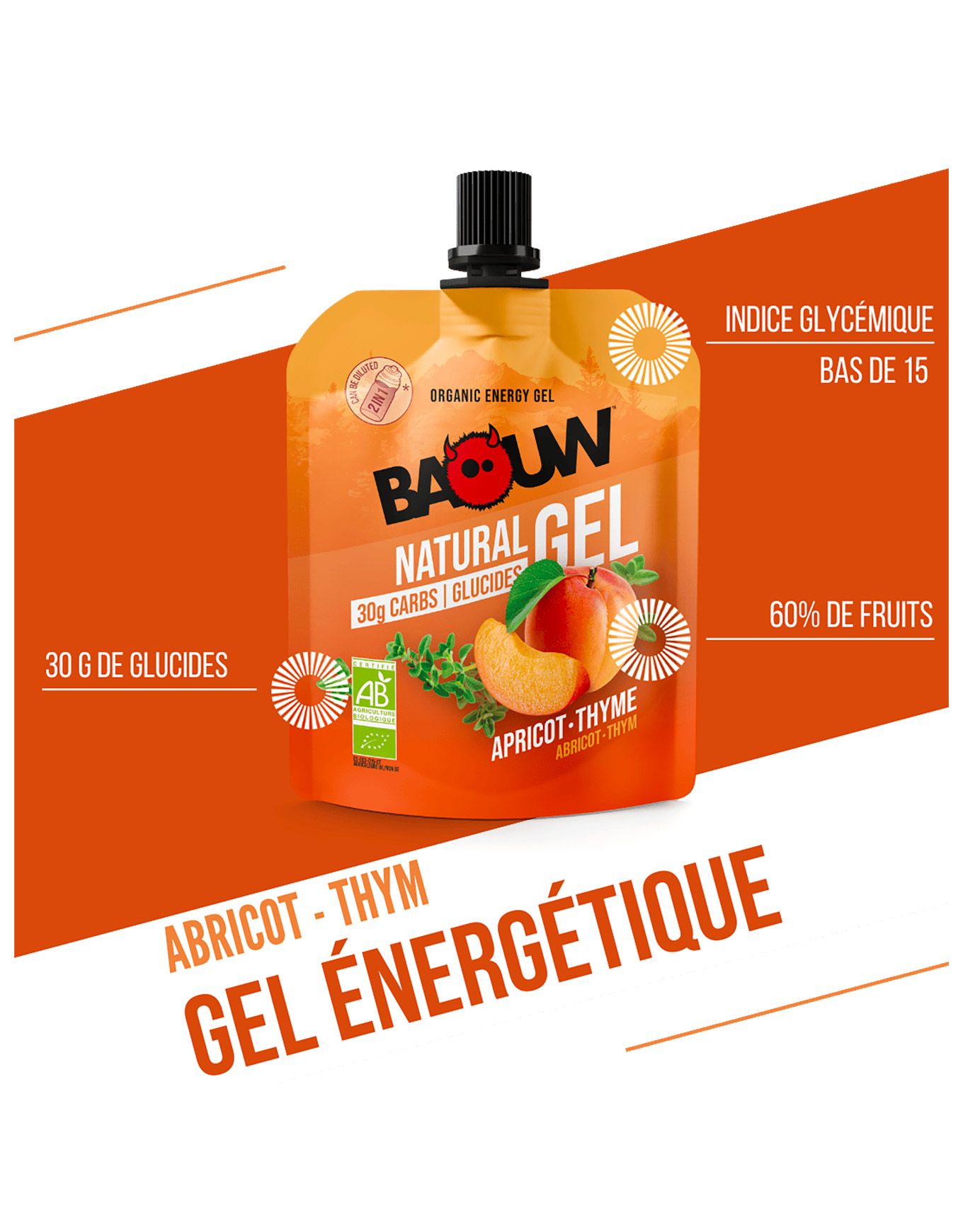 Gel énergétique naturel bio Abricot-Thym 85g – Image 4
