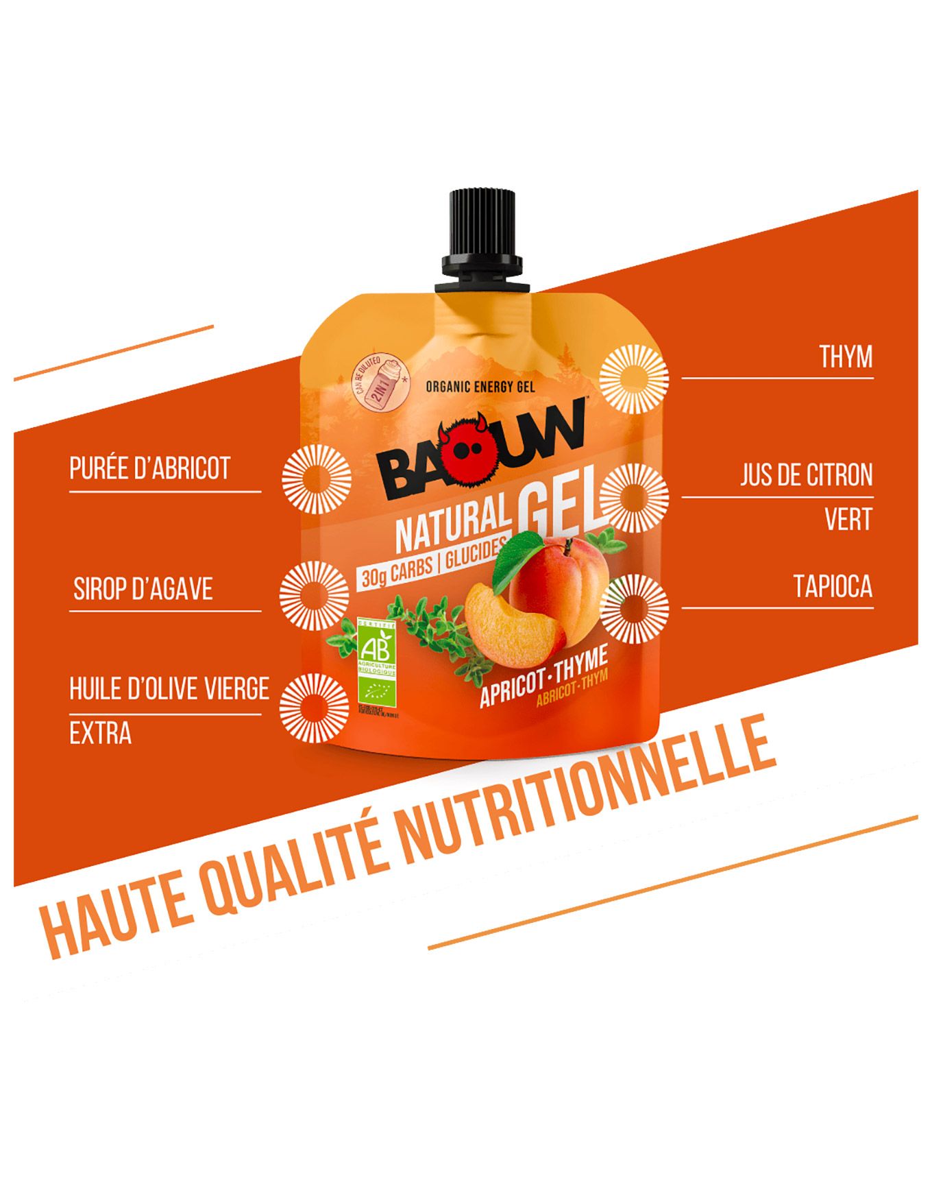 Gel énergétique naturel bio Abricot-Thym 85g – Image 5