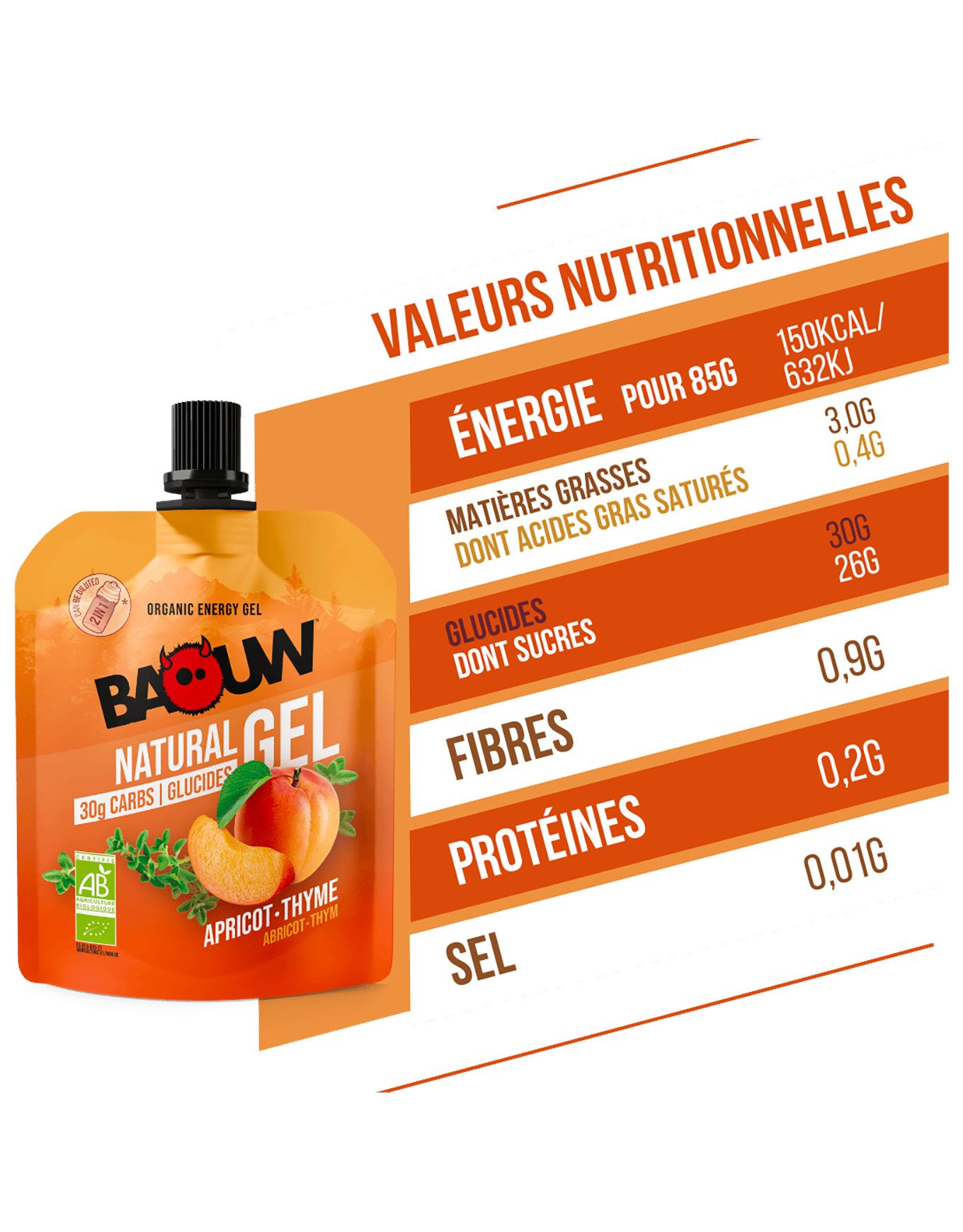 Gel énergétique naturel bio Abricot-Thym 85g – Image 6