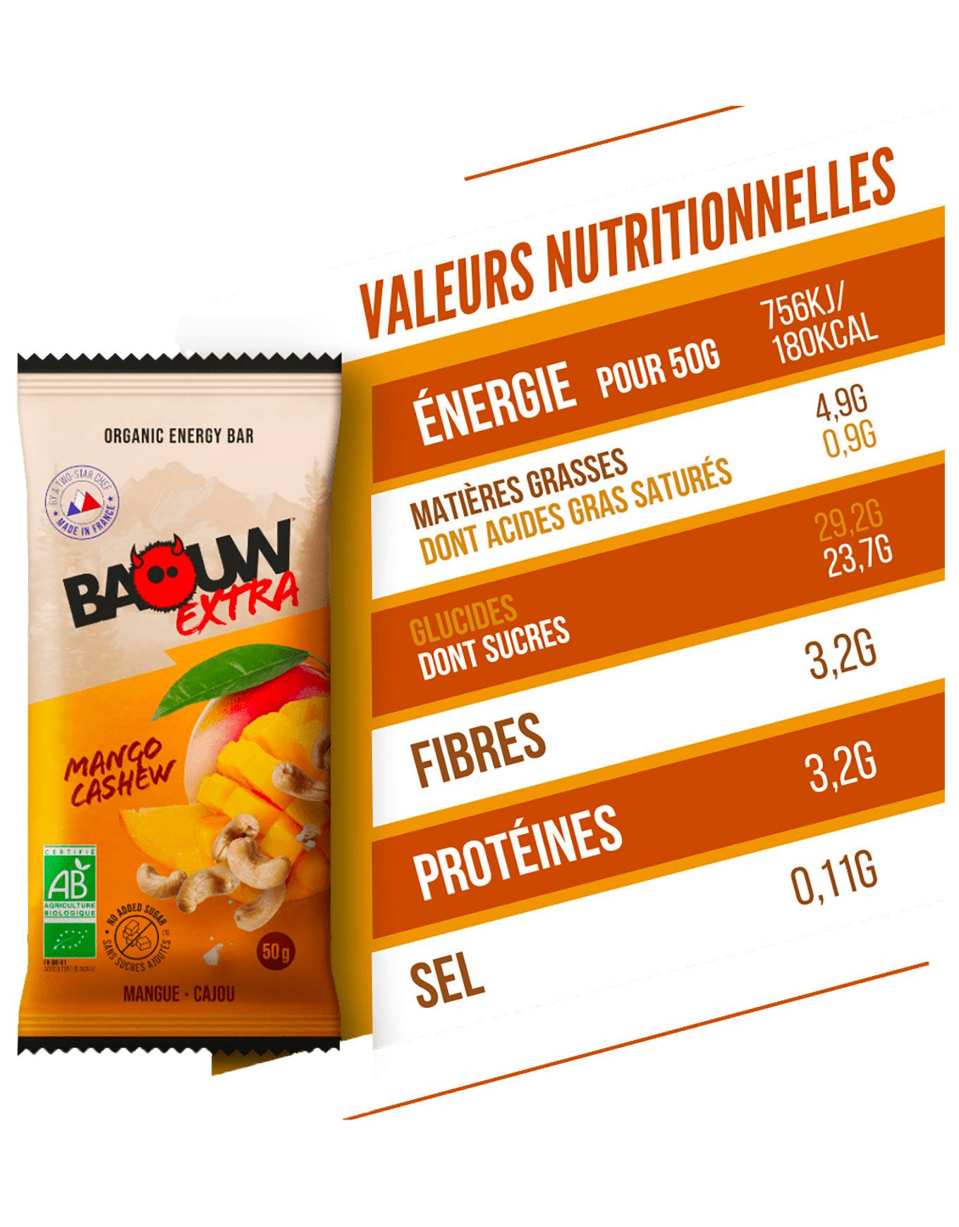 Barre Énergétique Bio Extra Mangue - Cajou – Image 2