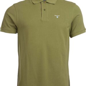Tartan Pique Polo Shirt Burnt Olive