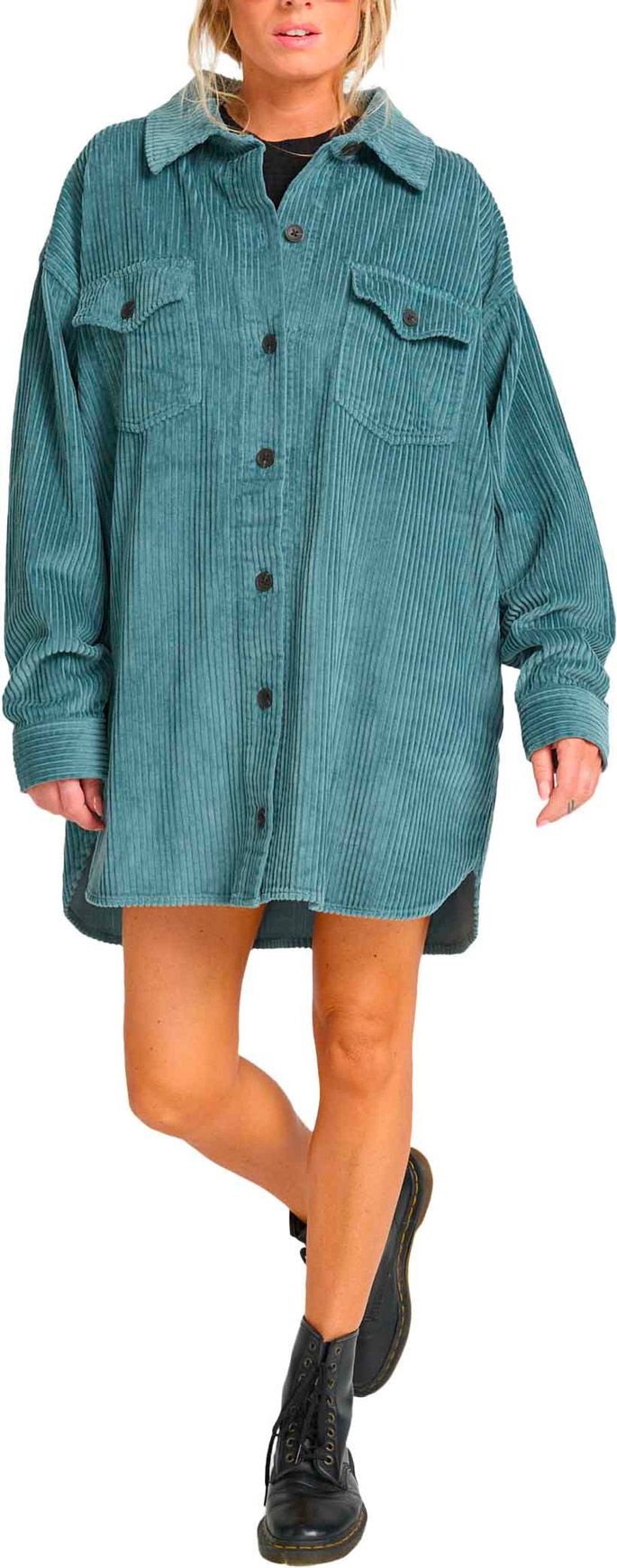 Winter Ocean Shirt Dress W Silver Bleach – Image 4