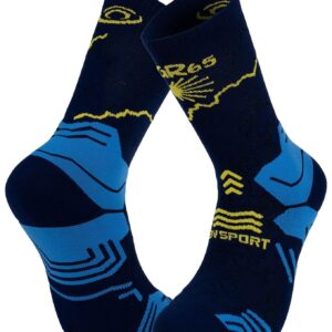 Socquette Trek Gr Haute - Polyamide Gr65 Compostelle Bleu/Jaune