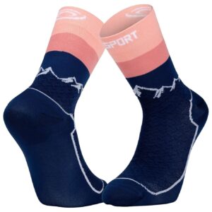 Socquette Double Gr Haute - Polyamide Navy/Rose
