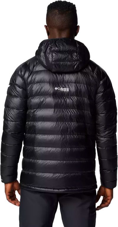 Arctic Crest Down Hooded Jacket Black – Image 2