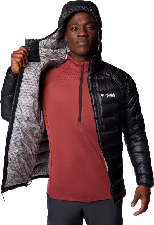 Arctic Crest Down Hooded Jacket Black – Image 5