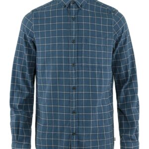 Övik Flannel Shirt M Indigo Blue Flint Grey