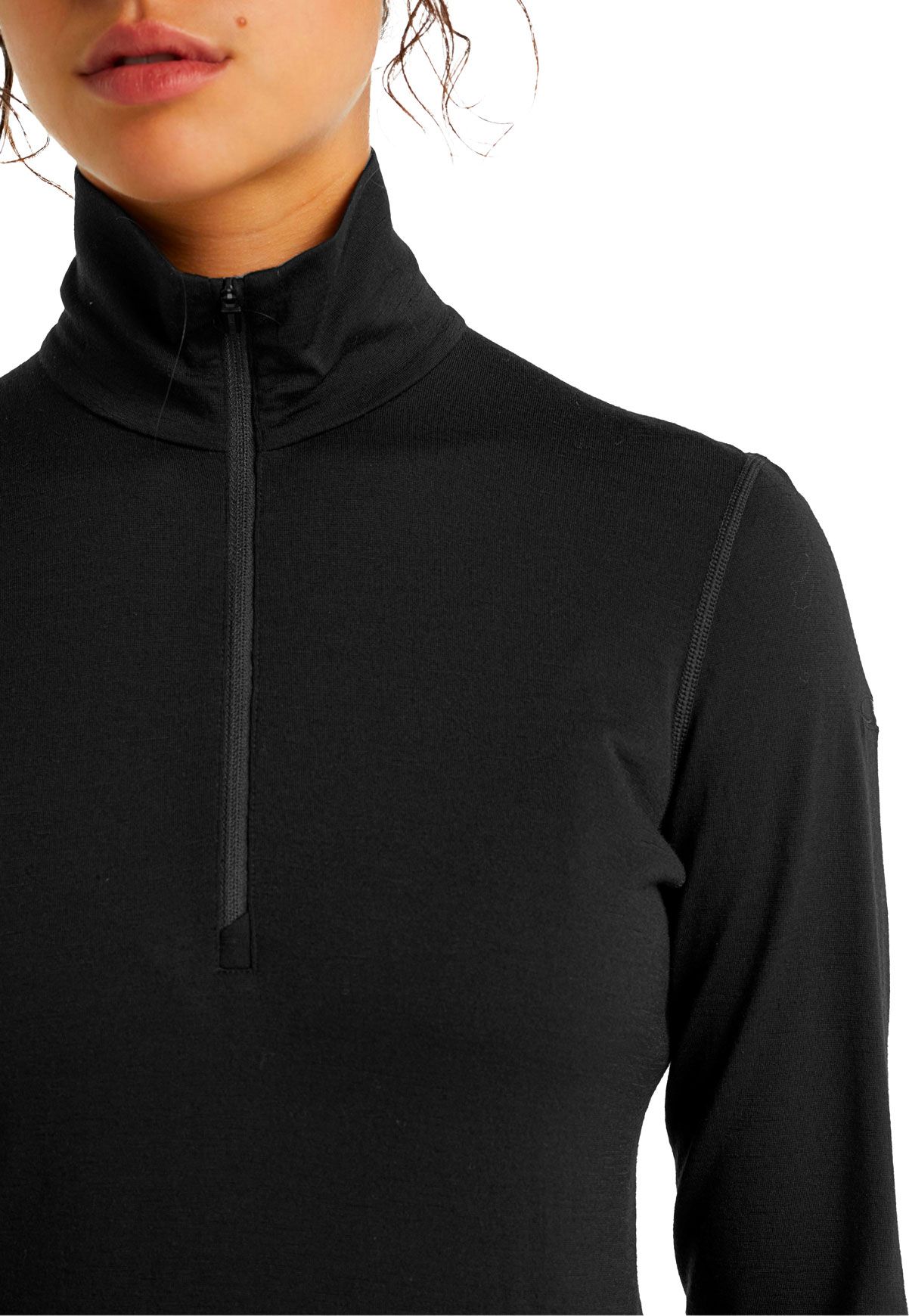 W Merino 200 Oasis LS Half Zip Black