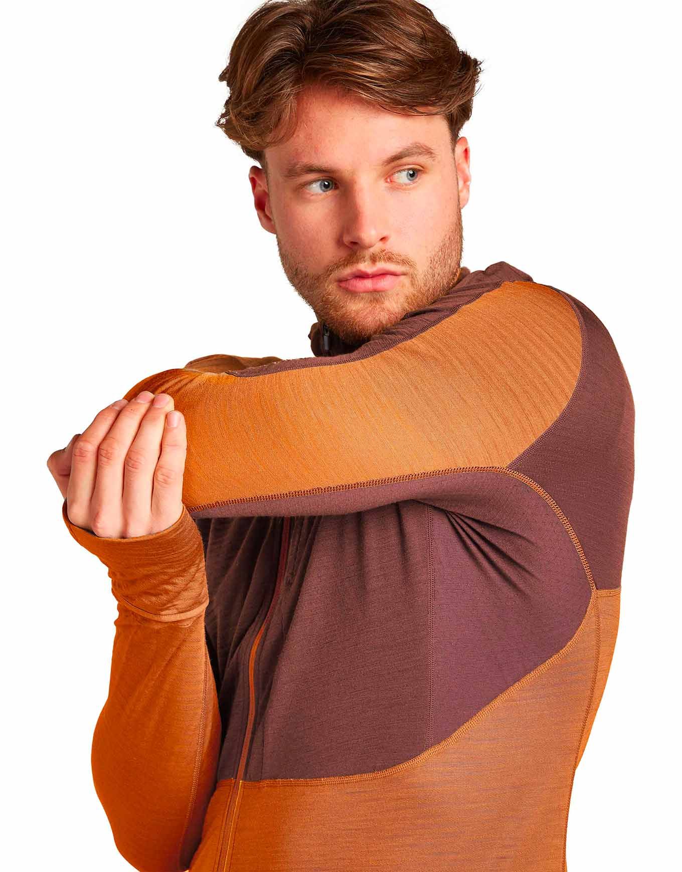 M Merino 200 Realfleece Descender LS Zip H Carob/Dusty Clay/Cb – Image 2