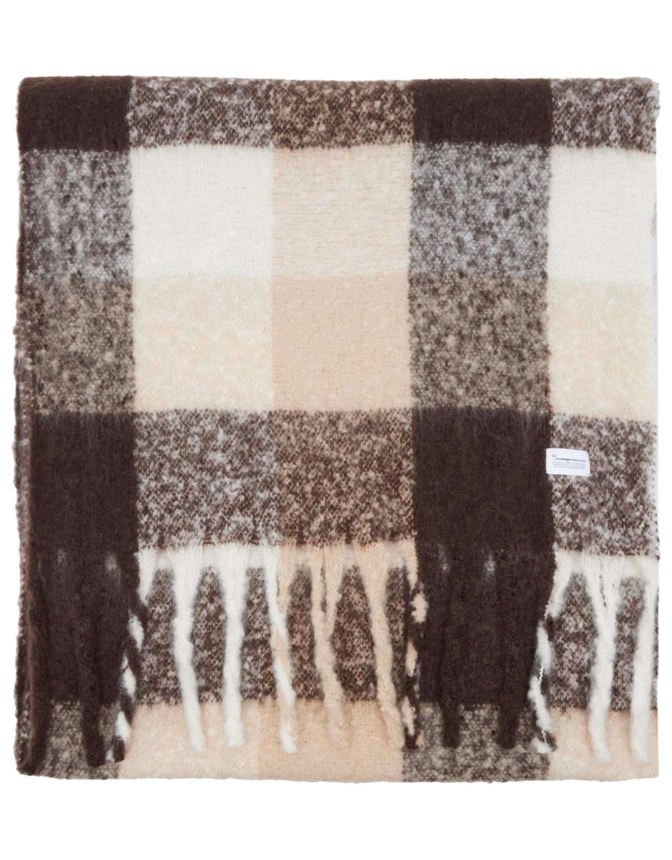 Recycled Polyester Scarf Brown Check – Image 2