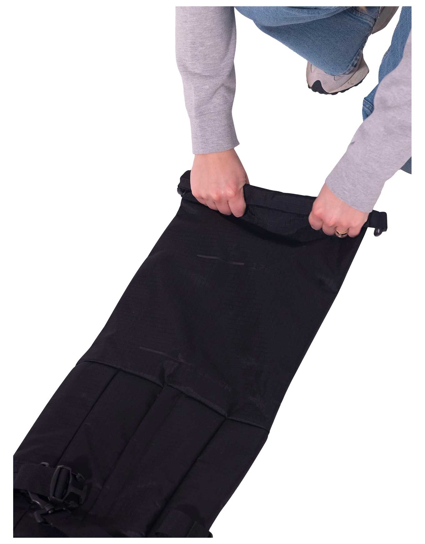 Roll Top Carry Ski Bag Black – Image 2