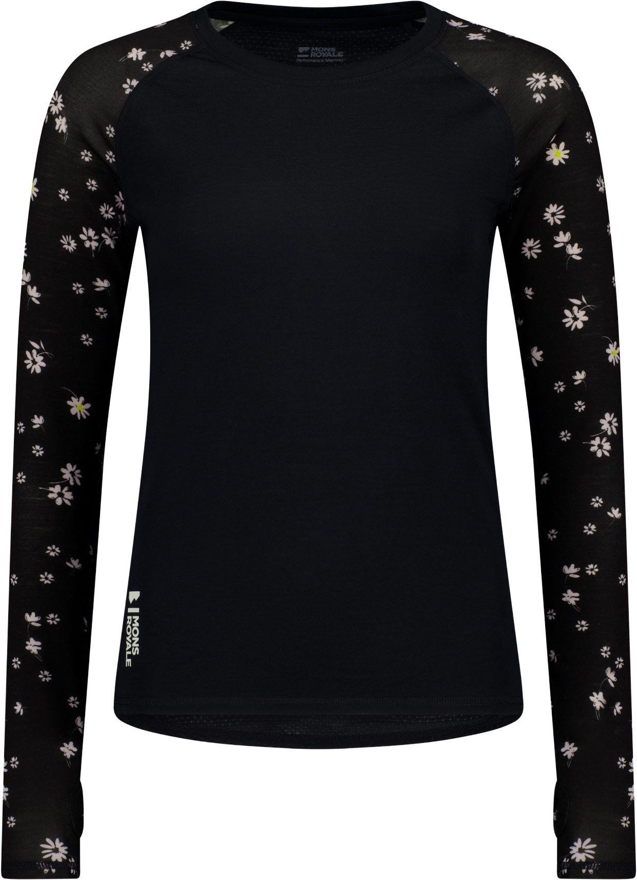 Bella W Merino Long Sleeve Black Daisy – Image 4