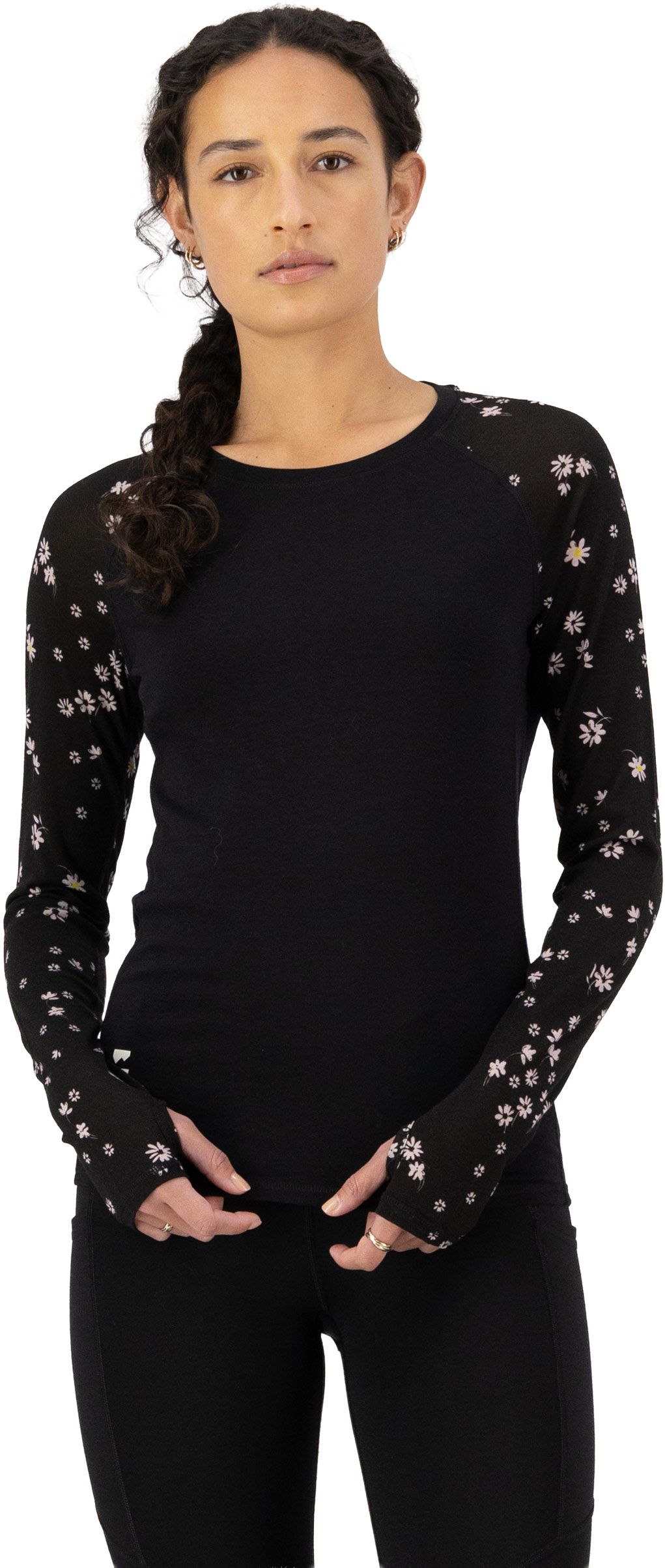 Bella W Merino Long Sleeve Black Daisy – Image 2