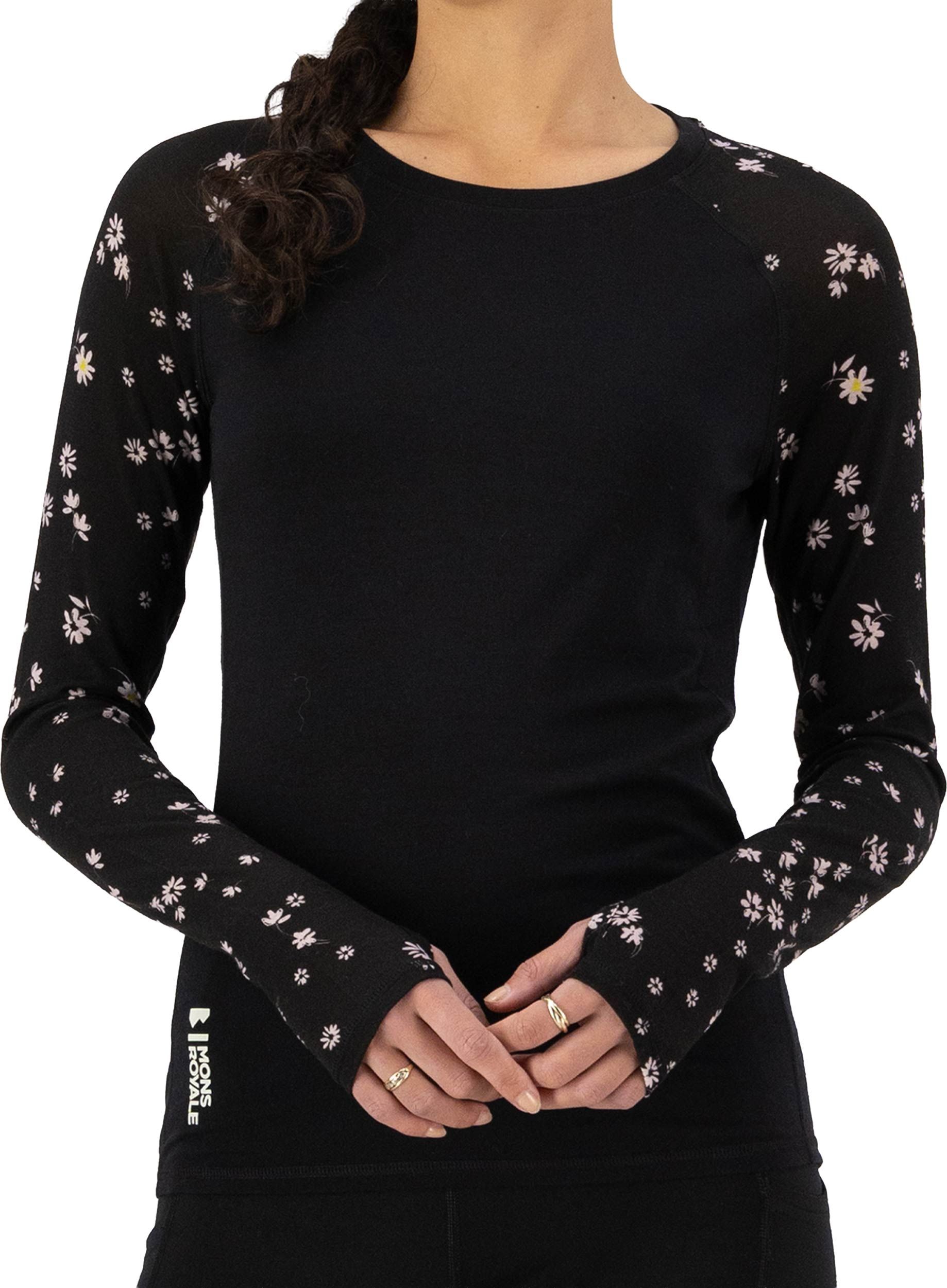 Bella W Merino Long Sleeve Black Daisy – Image 3