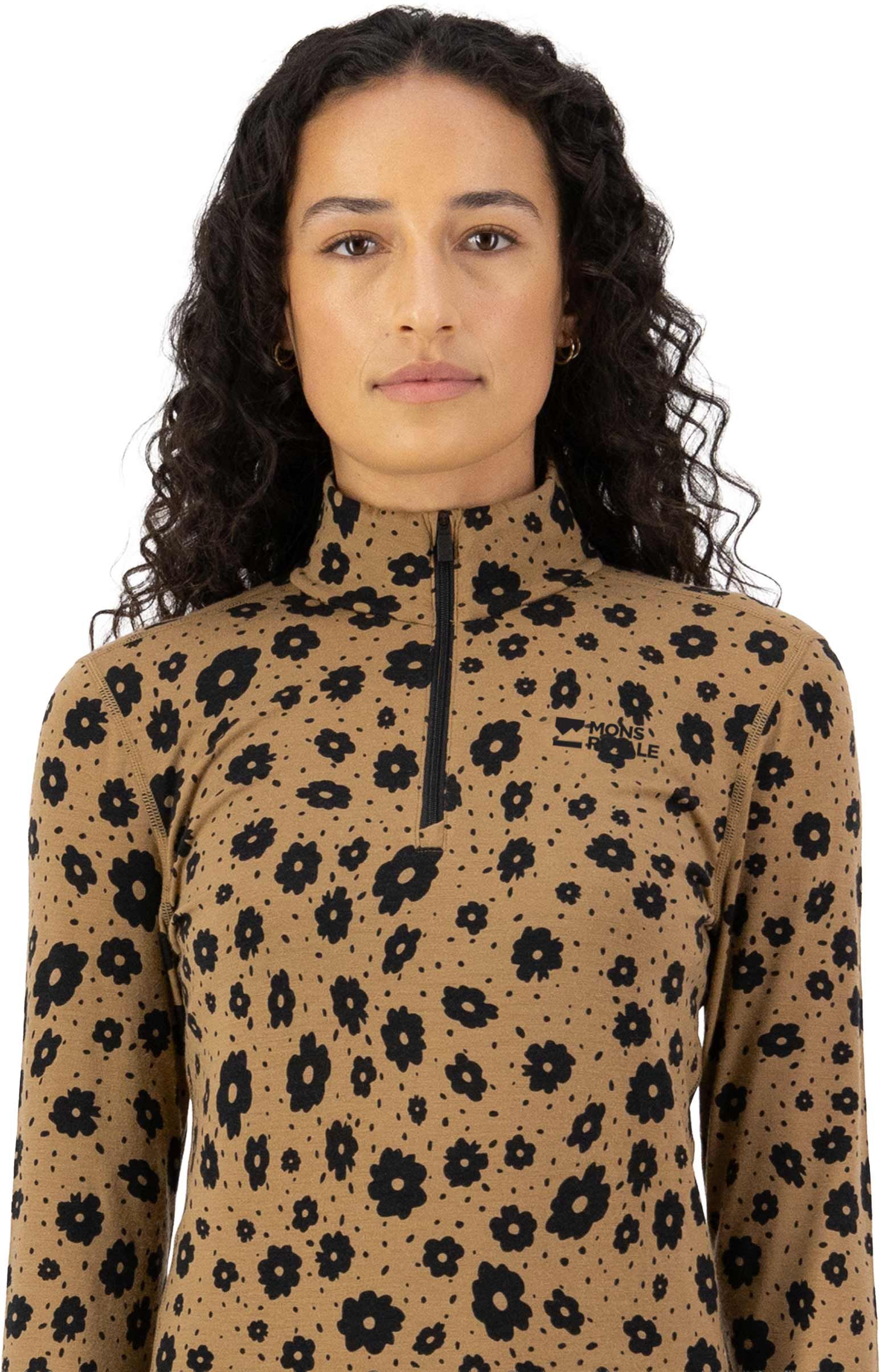 Cascade W Merino Base Layer 1/4 Zip Long Sleeve Aoraki Lily Toffee – Image 2