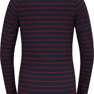 BL Top LS Active Warm Kids Stripes Dark Sapphire Tomato