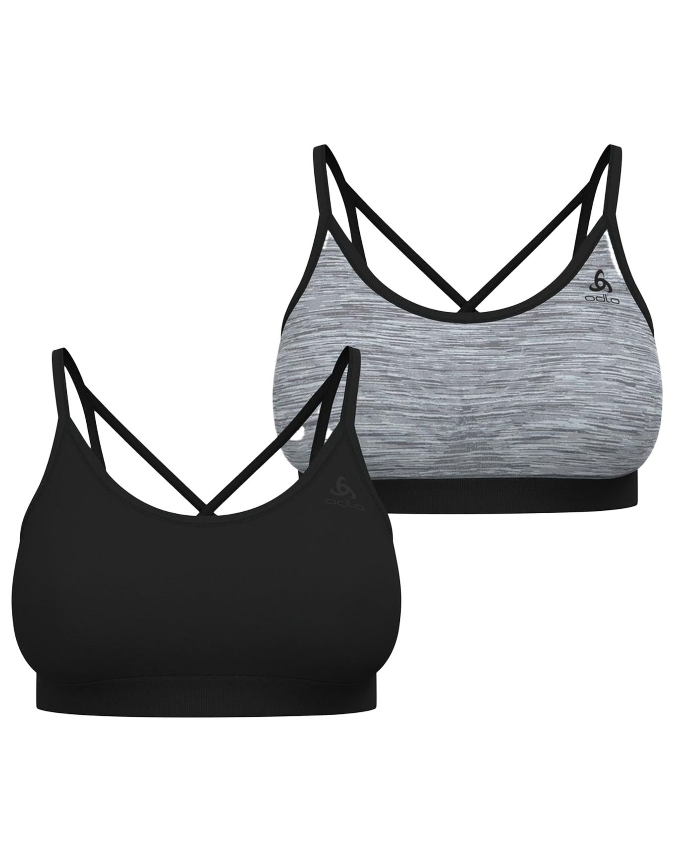 Seamless Low Sport Bra W Black - Grey Melange – Image 2