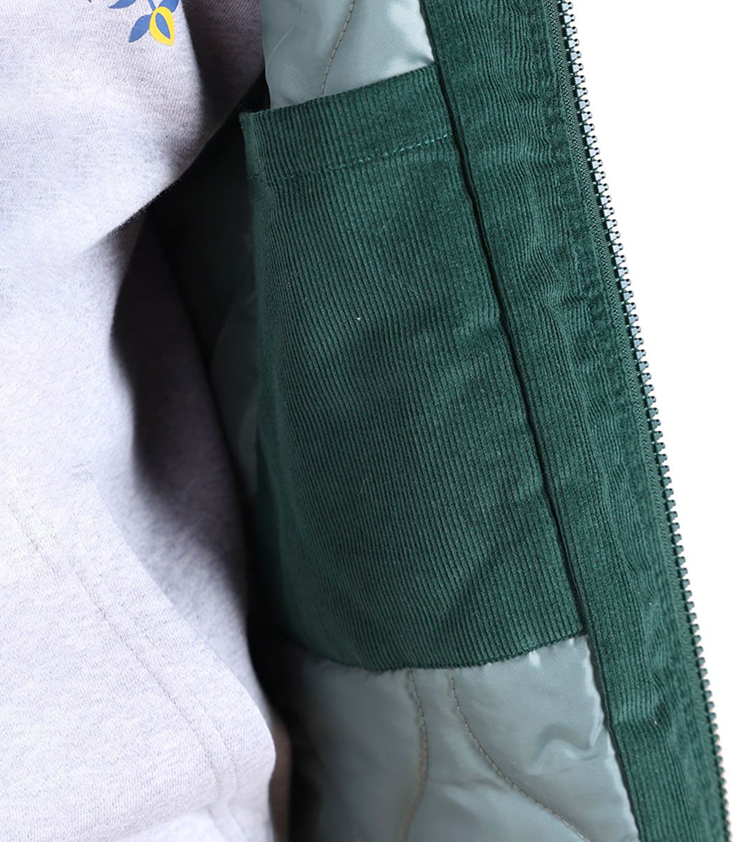 Corduroy Free Sleeve Cardigan Mountain Green – Image 2