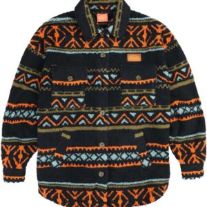 Jacquard Sherpa Overshirt Black