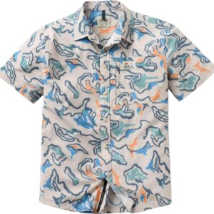 Traveller Short Sleeve Stretch Shirt Abstract Strata Multi