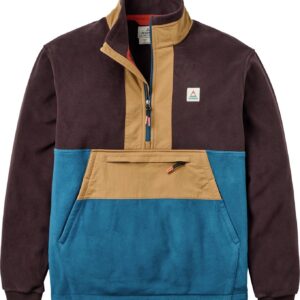 Woodland Hoodless 2.0 1/2 Zip Recycled Polar Fleece Espresso Tidal Blue