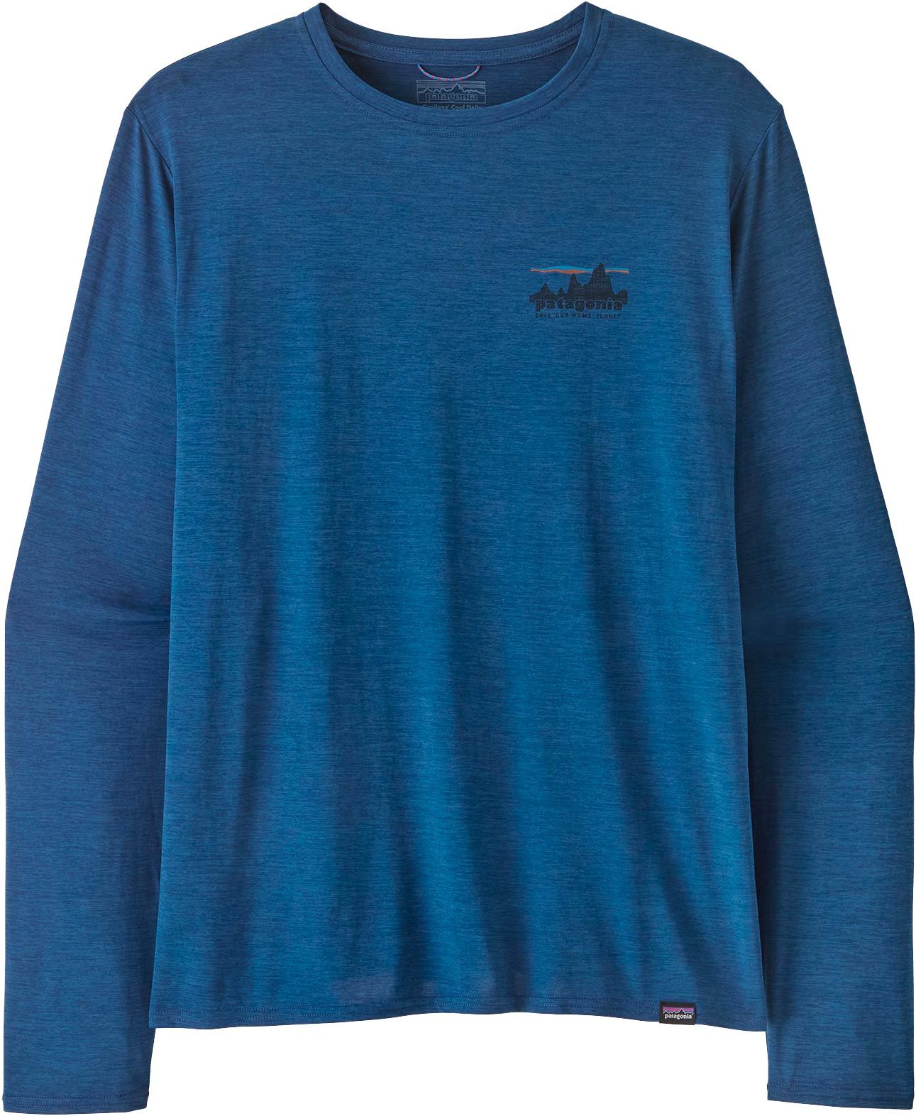 M's L/S Cap Cool Daily Graphic Shirt '73 Skyline: Clement Blue X-Dye – Image 2