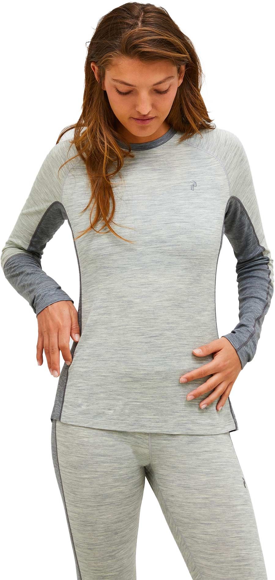 W Magic Crew Baselayer Med Grey Melange – Image 2