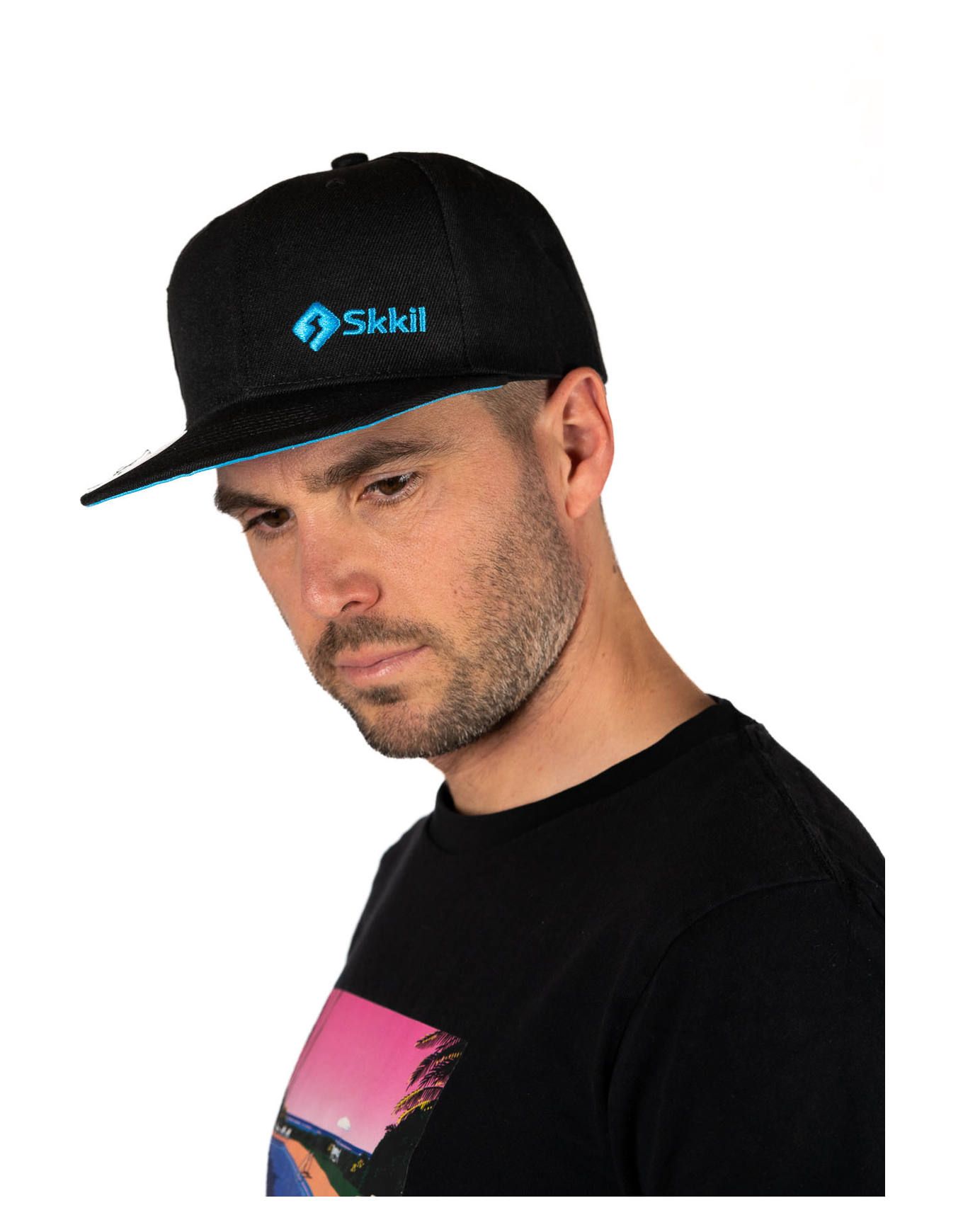 Cap Snapback Black Logo Blue – Image 2
