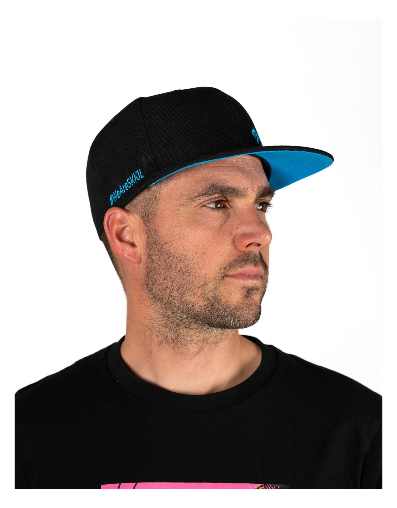 Cap Snapback Black Logo Blue – Image 3