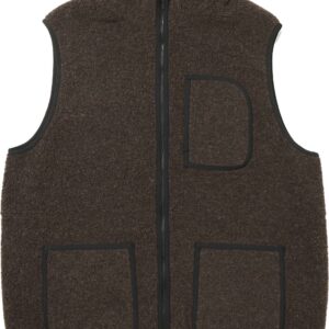 Recycled Wool Boa Vest Dark Brown