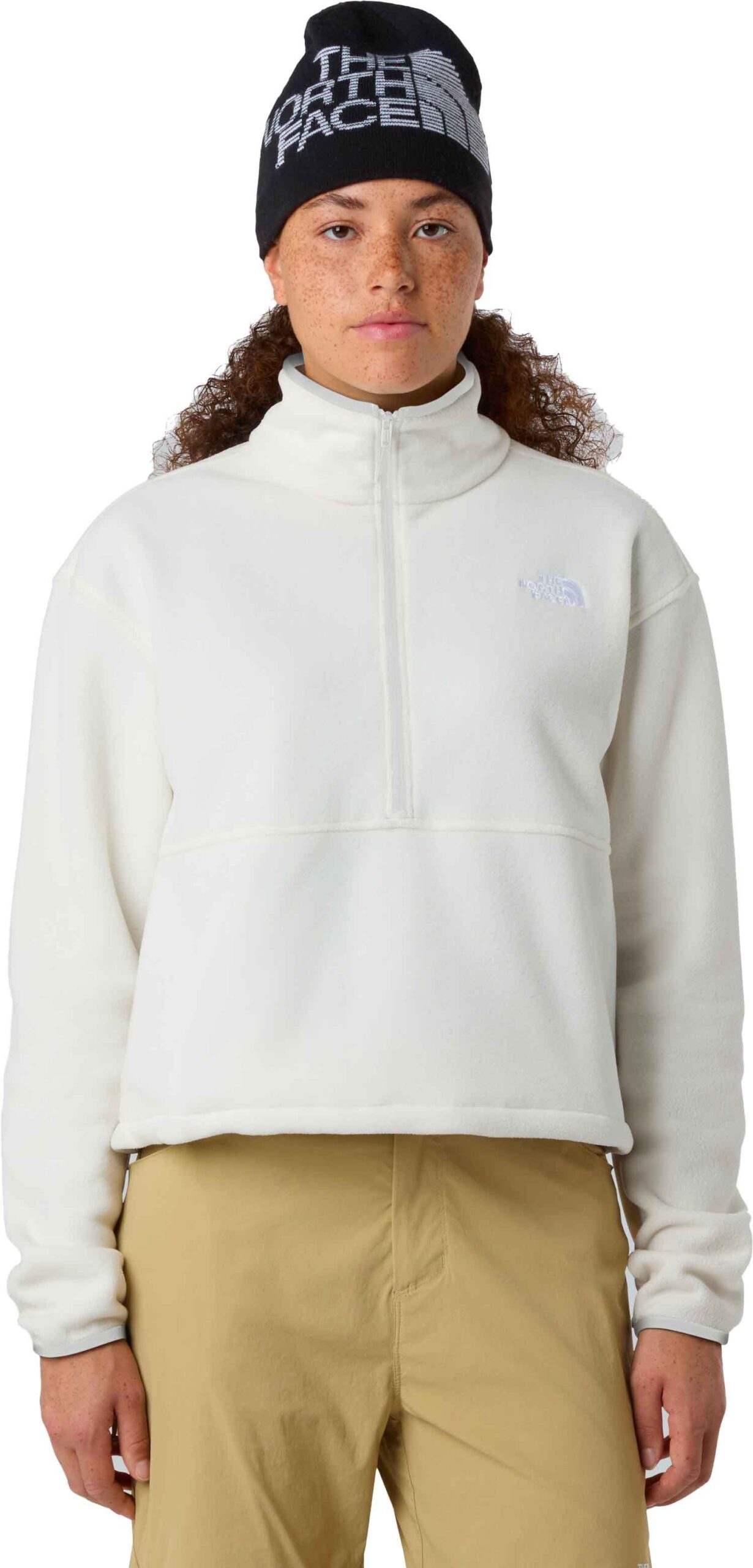 W Glacier Fleece 1/2 Zip Short Jacket White Dune – Image 4