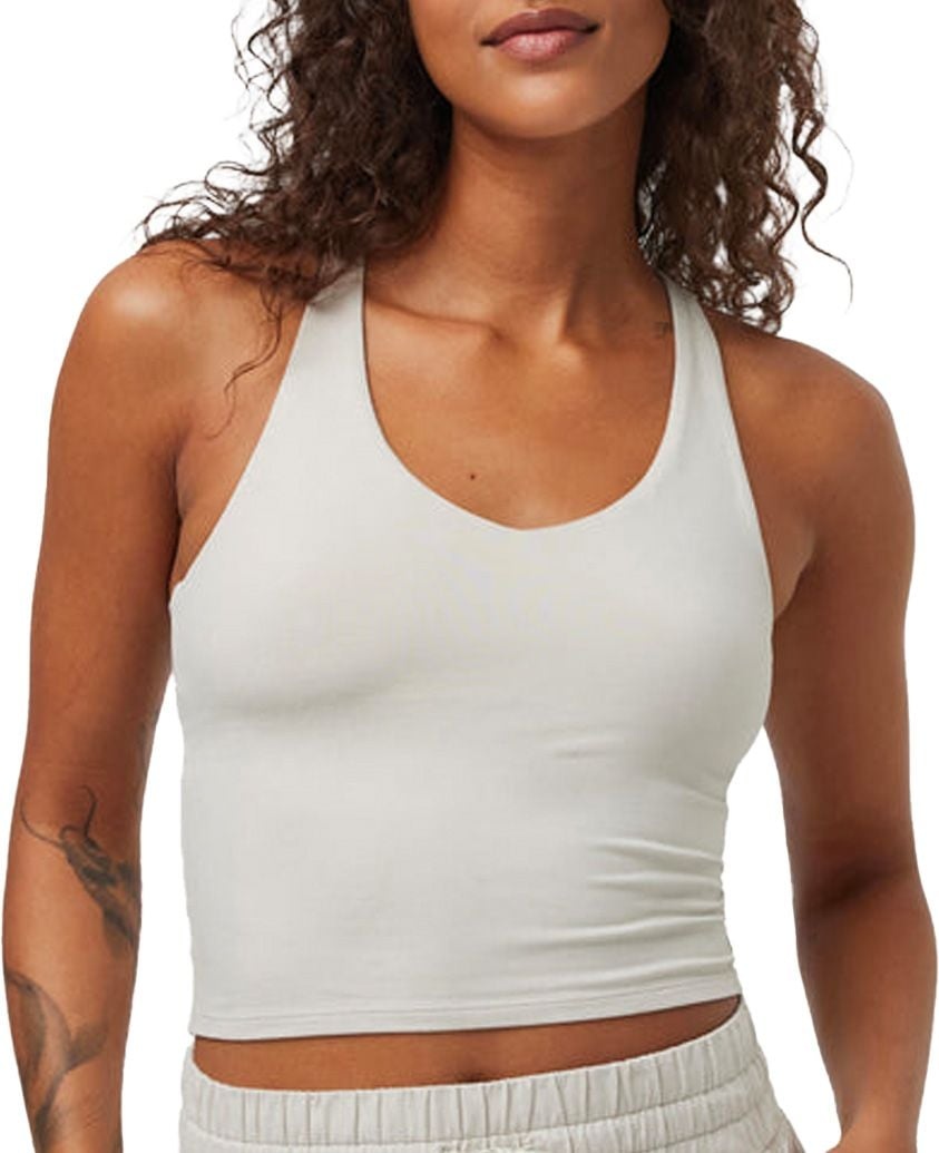 Halo Performance Crop Tank 2.0 W Ecru Heather – Image 3