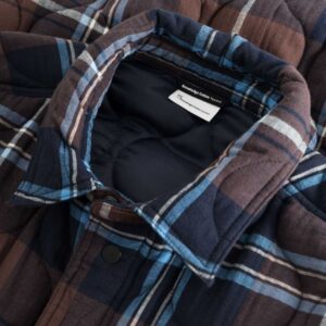 Checked Quilted Oversized Overshirt Brown Check