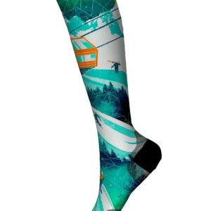 Ski Zero Cushion Ski Day Print OTC Socks Capri