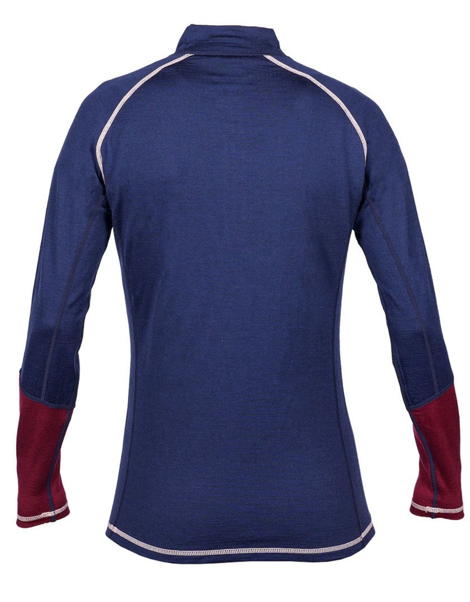 Women's Merino Half Zip Top Burgundy – Image 3