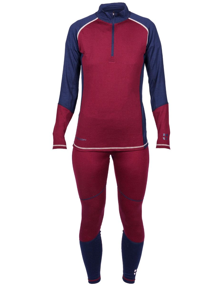 Women's Merino Half Zip Top Burgundy – Image 2