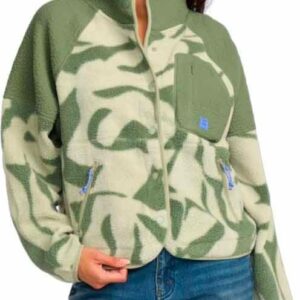 Popoyo Snap Up Fleece Jacket W Seagrass
