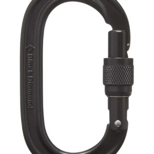 Oval Keylock Screwgate Carabiner Black