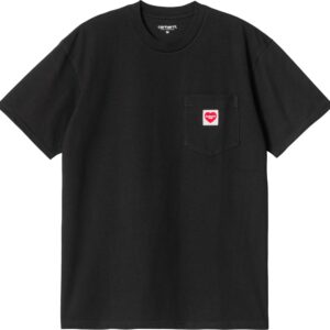 S/S Pocket Heart T-Shirt Black Red
