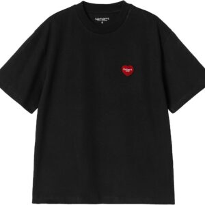 S/S Heart Patch T-Shirt W Black Red