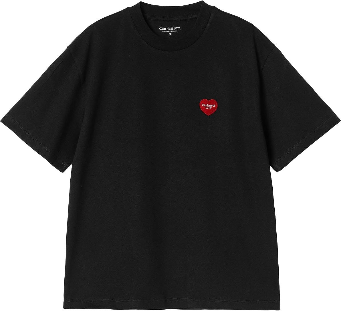 S/S Heart Patch T-Shirt W Black Red