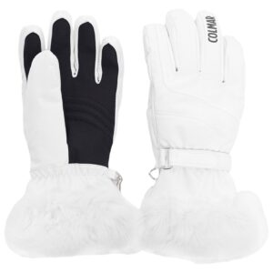 Ladies Gloves Fur White