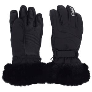 Ladies Gloves Fur Black