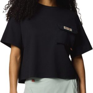 Cove Beach Cropped Pocket Tee Black