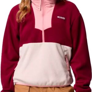 Sequoia Grove 1/2 Zip Fleece Rich Wine Dark Stone Eraser Pink