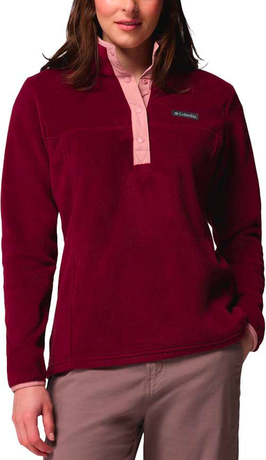 Benton Springs 1/2 Snap Pull Over II Rich Wine Eraser Pink
