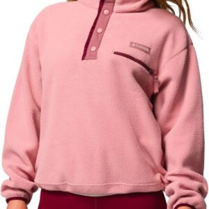 Helvetia II Cropped Half Snap Fleece Eraser Pink Fig Rich Wine