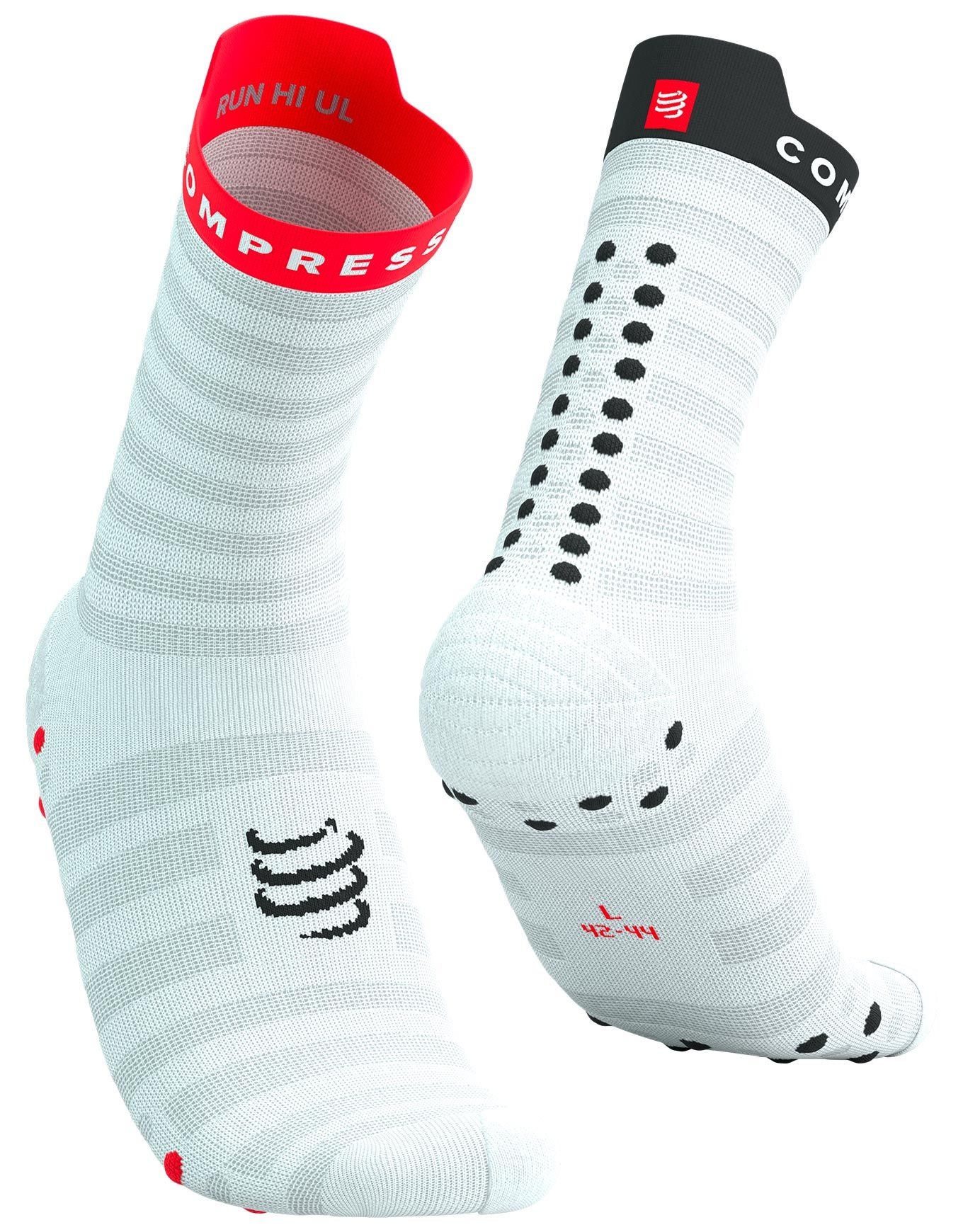 Pro Racing Socks V4.0 Ultralight Run High White/Fluo Red/Black