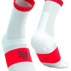 Pro Racing Socks V4.0 Run High White/Fluo Red